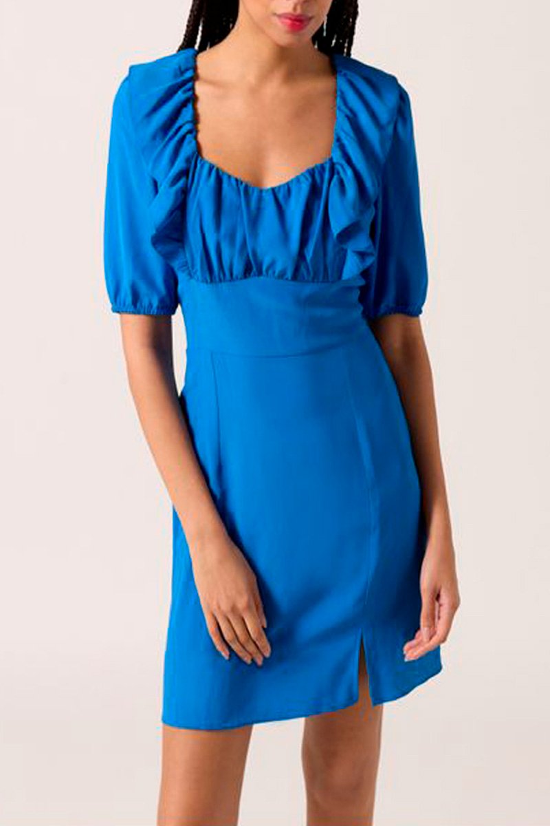 Robe droite Bleu 70's NAF-NAF