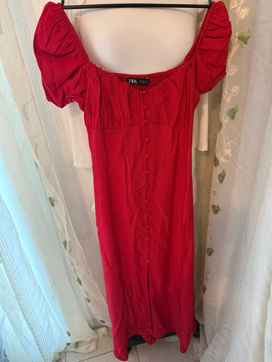 Robe longue rouge ZARA